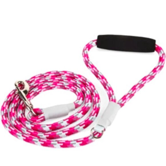 *NWT~YOULY The Protector 1/2" Thick Reflective Dog Leash, Pink & Gray 5-ft. Long - Picture 1 of 8